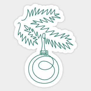 Contour drawing christmas bauble Sticker